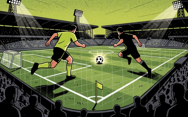 Comic-Stadion mit virtuellen Spielfiguren und Flutlicht - Virtual Sports Spiele bei Zoccer Casino